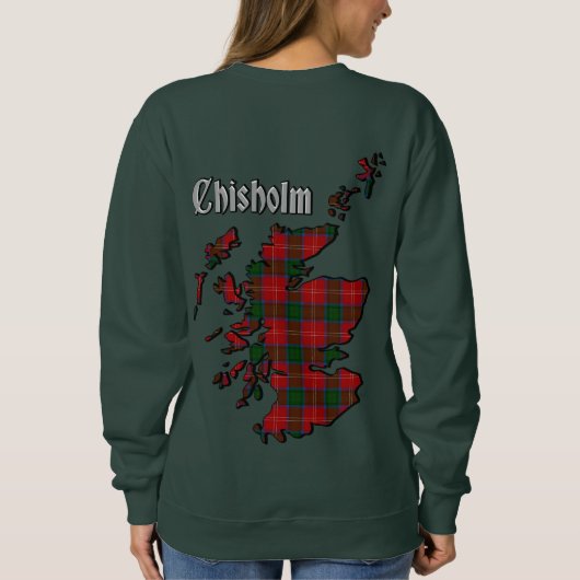 Chisholm Clan Badge & Tartan w/Motto Women's Trui (Achterkant)