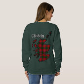 Chisholm Clan Badge & Tartan w/Motto Women's Trui (Achterkant volledig)