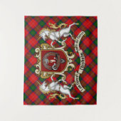 Chisholm Clan Badge & Unicorns w/Tartan Wandkleed (Voorkant)