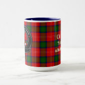 Chisholm Clan Badge & Wrap Around Tartan Mok (Midden)
