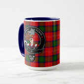 Chisholm Clan Badge & Wrap Around Tartan Mok (Voorkant links)