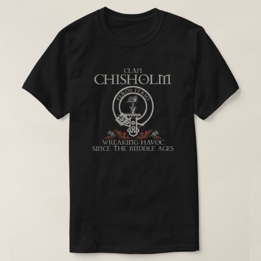 Chisholm Clan crest Schotse achternaam tartan This T-shirt (Design voorkant)