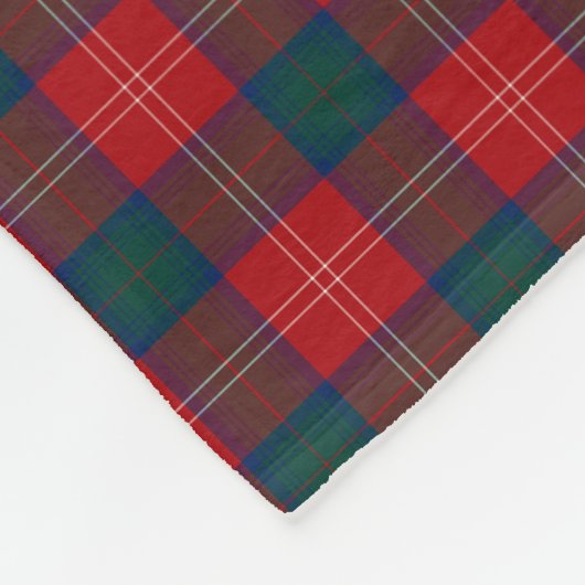 Chisholm Clan Tartan Rood en Groen Schots Plaid Fleece Deken (Hoek)