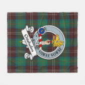Chisholm Hunting Ancient Clan Badge Tartan Pset Fleece Deken (Voorkant (Horizontaal))