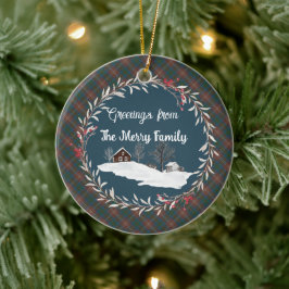 Chisholm Hunting Ancient Original Scottish Tartan Keramisch Ornament