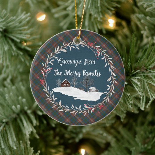 Chisholm Hunting Ancient Original Scottish Tartan Keramisch Ornament (Boom)