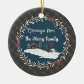 Chisholm Hunting Ancient Original Scottish Tartan Keramisch Ornament (Voorkant)