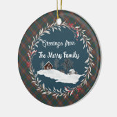 Chisholm Hunting Ancient Original Scottish Tartan Keramisch Ornament (Links)