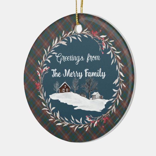 Chisholm Hunting Ancient Original Scottish Tartan Keramisch Ornament (Links)