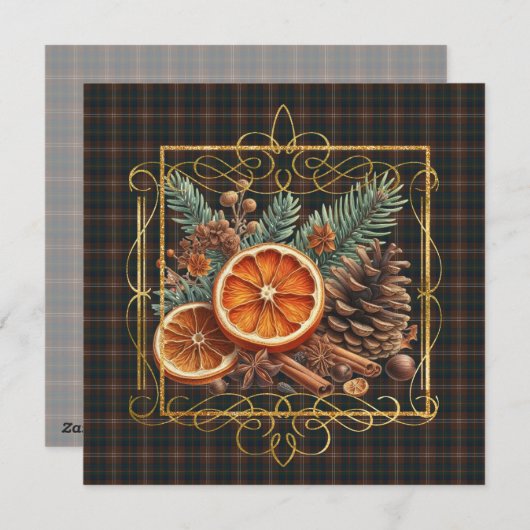 Chisholm Hunting Modern Scottish Tartan Christmas  Feestdagenkaart (Voorkant / Achterkant)