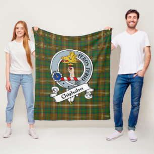 Chisholm Jacht Clan Badge Tartan Schotlandse ruit Fleece Deken