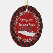 Chisholm Modern Original Scottish Tartan Keramisch Ornament (Rechts)