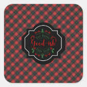 Chisholm Modern Scottish Tartan Christmas Vierkante Sticker (Voorkant)