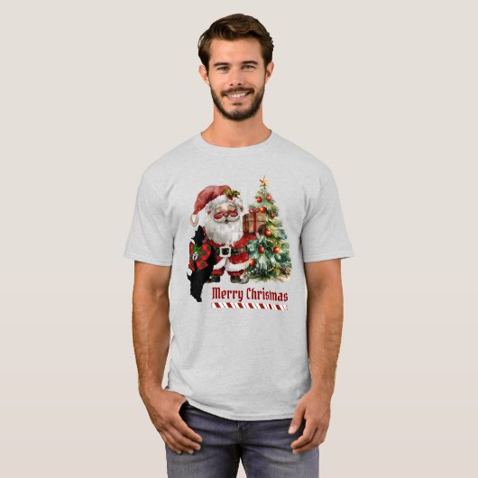 Chisholm Scottie Dog Christmas gepersonaliseerde T T-shirt (Voorkant volledig)