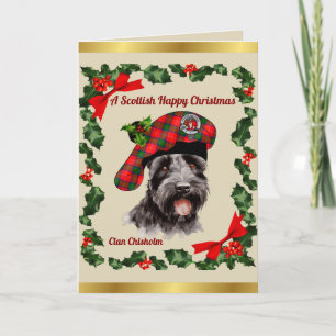 Chisholm Scottie Dog Gepersonaliseerde Kerstmis Kaart
