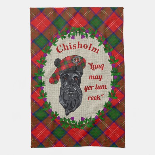 Chisholm Scottie Dog Kitchen Towel Theedoek (Verticaal)