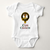 Chisholm Scottish Crest Tartan Clan Name Clothes Romper (Voorkant)