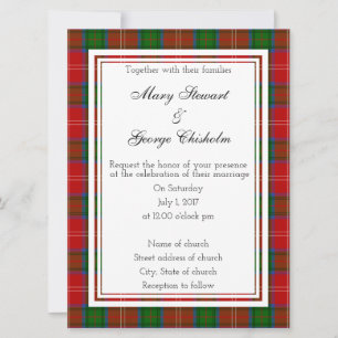 Chisholm Scottish Wedding Invitation Kaart