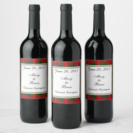 Chisholm Scottish Wedding Wine Label Wijn Etiket (Flessen)