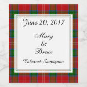 Chisholm Scottish Wedding Wine Label Wijn Etiket (Enkel label)