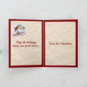 Chisholm Stag & Robin Tartan Personalized Feestdagen Kaart (Binnen)