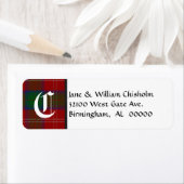 Chisholm Tartan Plaid Monogram Adresetiketten Etiket (Insitu)