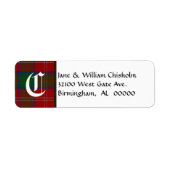 Chisholm Tartan Plaid Monogram Adresetiketten Etiket (Voorkant)