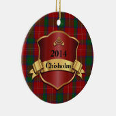Chisholm Tartan Pset Aangepast versiering Keramisch Ornament (Rechts)