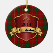 Chisholm Tartan Pset Aangepast versiering Keramisch Ornament (Voorkant)