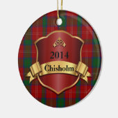 Chisholm Tartan Pset Aangepast versiering Keramisch Ornament (Links)
