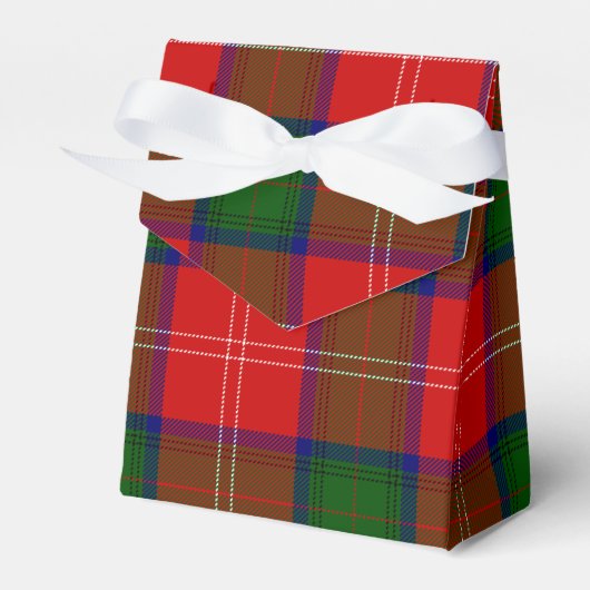 Chisholm tartan red green plaid bedankdoosjes (Voorkant Zijde)