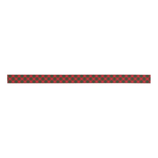 Chisholm tartan red green plaid grosgrain lint (Voorkant)