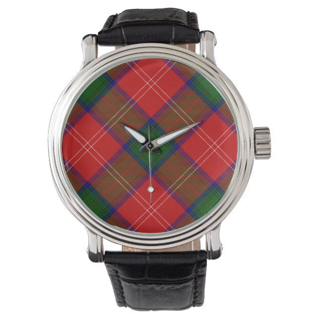 Chisholm tartan rood groen geruit horloge (Voorkant)
