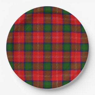Chisholm tartan rood groen geruit papieren bordje