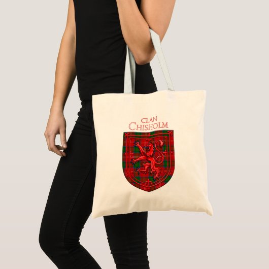 Chisholm Tartan Scottish Play Lion Rampant Tote Bag (Voorkant (product))