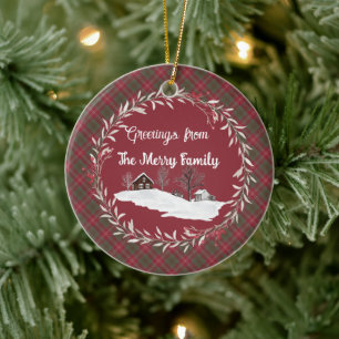 Chisholm Weathered Original Scottish Tartan Keramisch Ornament