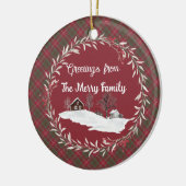 Chisholm Weathered Original Scottish Tartan Keramisch Ornament (Links)