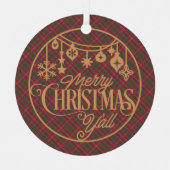 Chisholm Weathered Scottish Tartan Christmas Metalen Ornament (Voorkant)