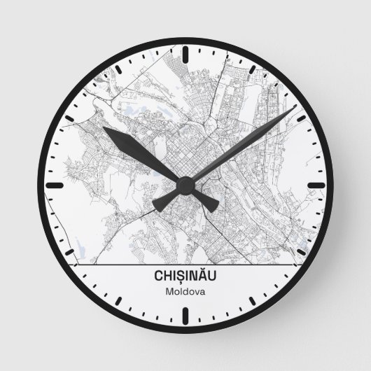Chisinau Klok Stad Lijn Kunst (Voorkant)