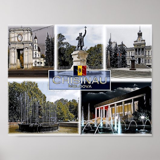 Chisinau - Moldavië - Mozaïek - Poster (Voorkant)