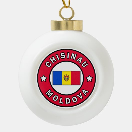 Chisinau Moldova Keramische Bal Ornament (Voorkant)