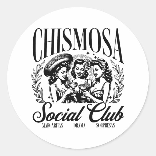 Chismosa Social Club Ronde Sticker (Voorkant)
