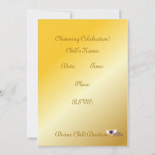 Chistening - Aanpassen Kaart (Achterkant)