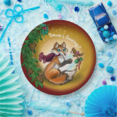 Chistmas cadeau voor Fox Papieren Bordje (Feest)