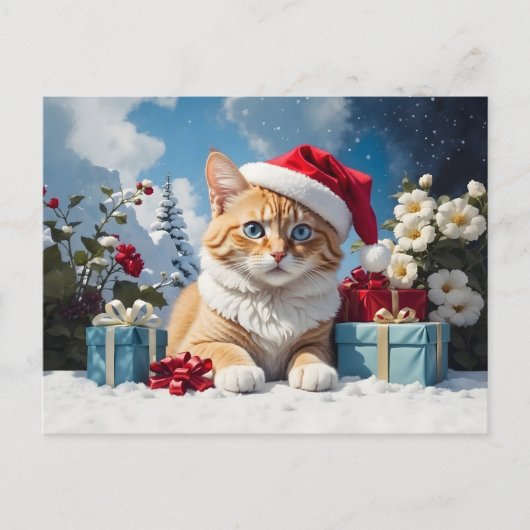 Chistmas cat briefkaart (Voorkant)