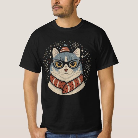 Chistmas cat t-shirt (Voorkant)