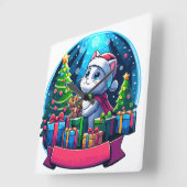 Chistmas cat vierkante klok (Hoek)