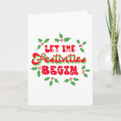 Chistmas laat de feestelijkheden beginnen met Holl Feestdagen Kaart (Voorkant)