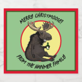 Chistmas Moose Bottle Labels Bier Etiket (Enkel label)