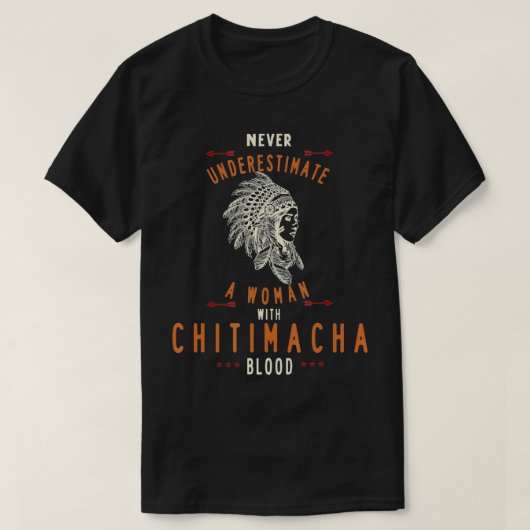 Chitimacha Native American Indian Woman No Underes T-shirt (Design voorkant)